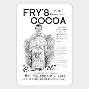 Fry's Cocoa - 1891 Vintage Advert Sticker